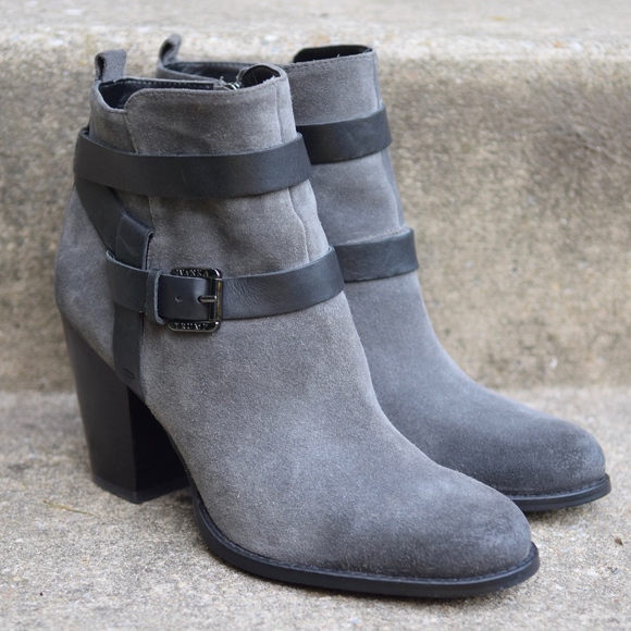 Ivanka Trump Shoes - Ivanka Trump Filoer Gray Suede Chunky Heel Bootie